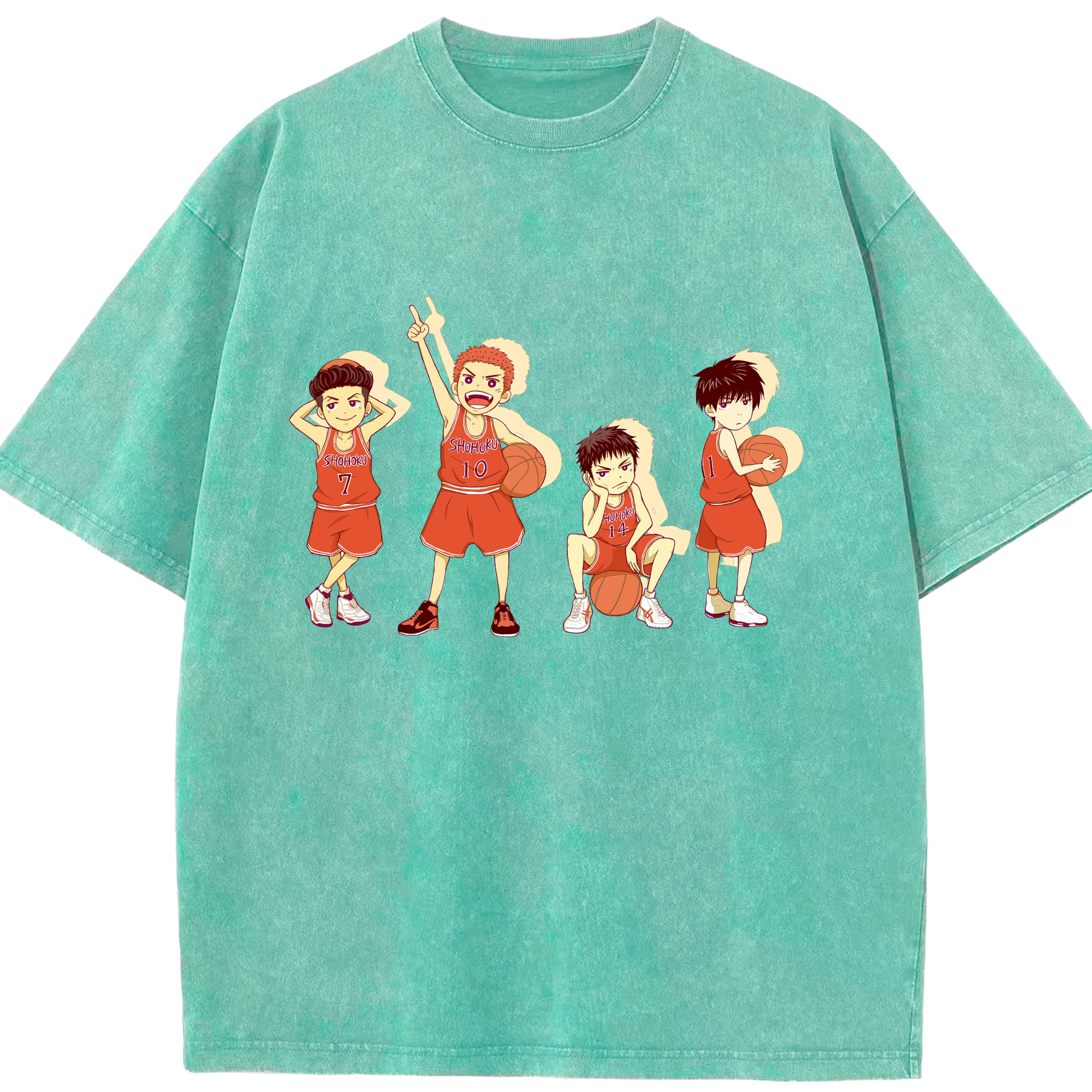 （画像用） SLAM DUNK／スラムダンク 綿100% ヴィンテージ風 半袖Tシャツ（フロントプリント）